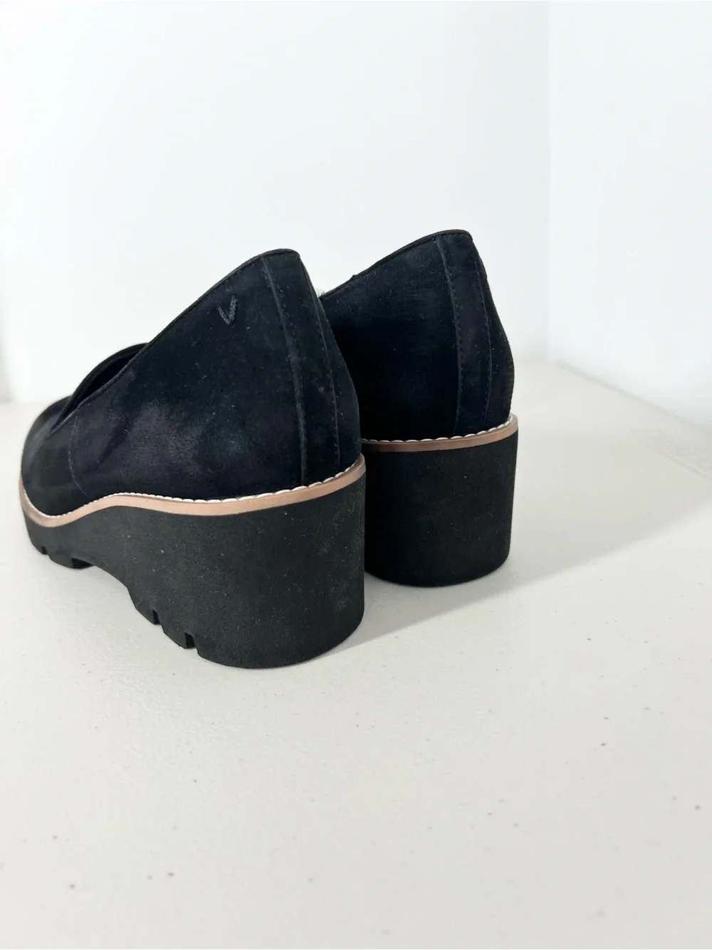 Vionic Willa Wedge Water Repellent Black Slip On Loafers 7.5